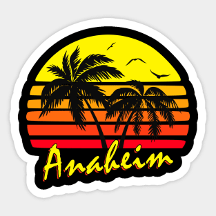 Anaheim Retro Sunset Sticker